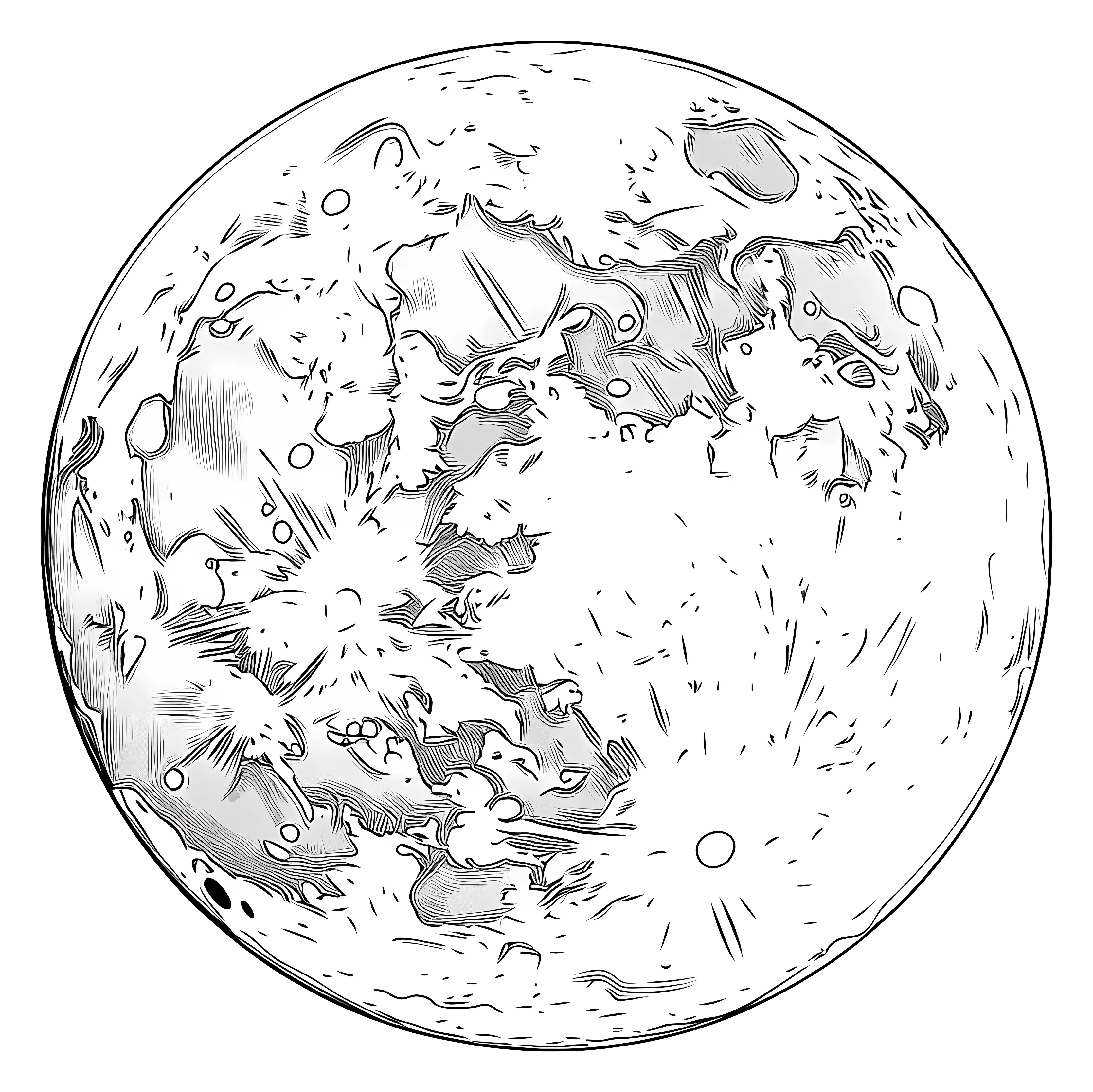 Detailed Illustration of the Moon