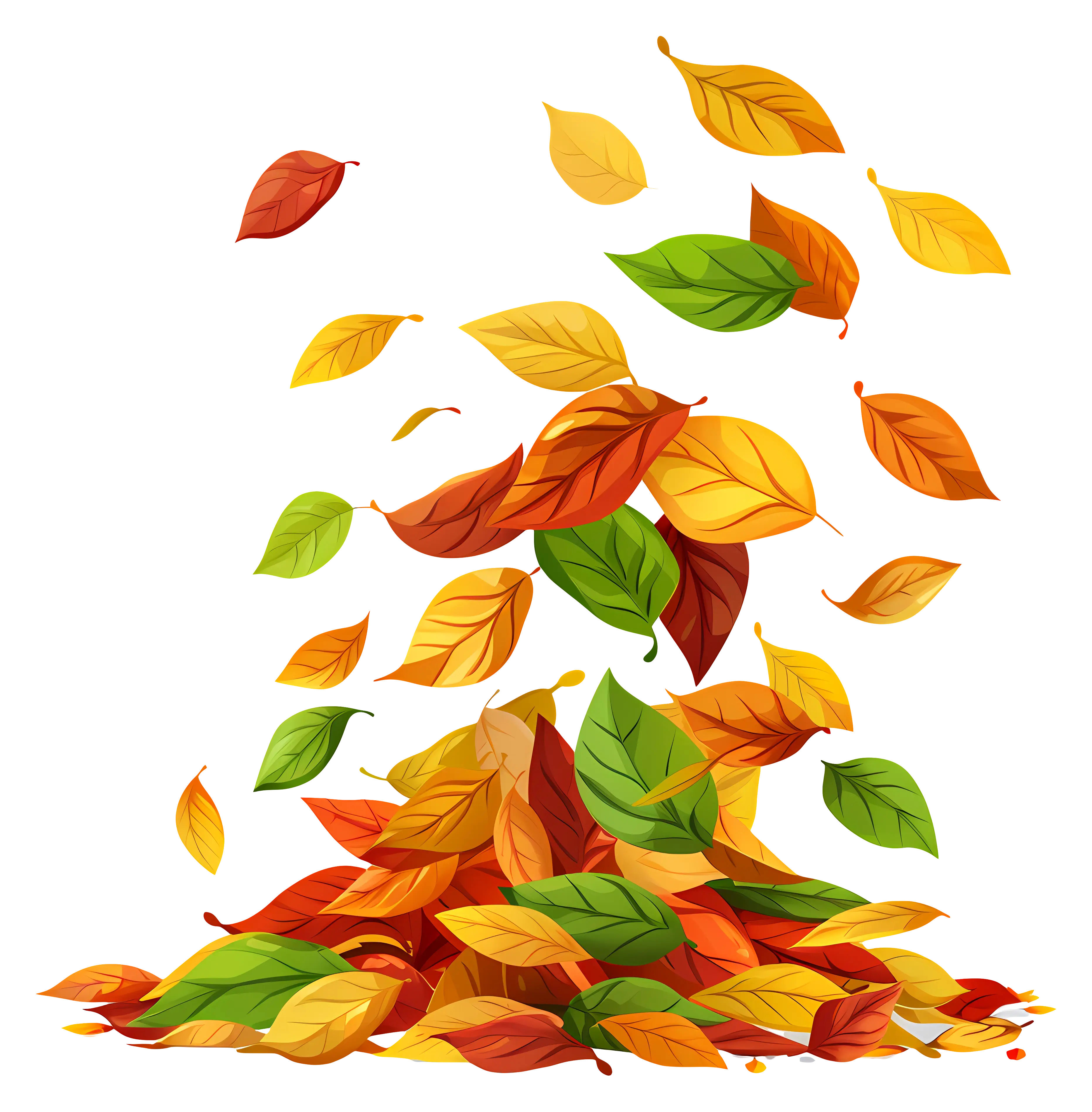 Bright Pile of Colorful Autumn Leaves