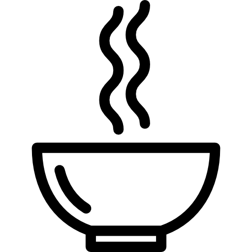 Line Art of a Steaming Bowl