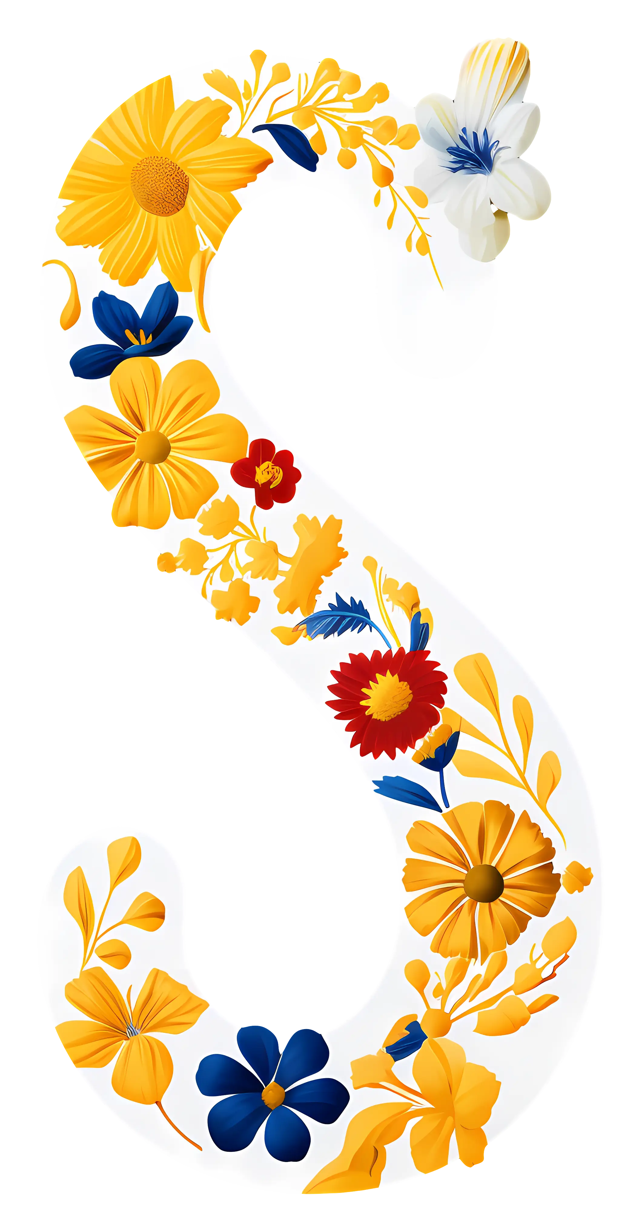 Floral Decorative Letter S