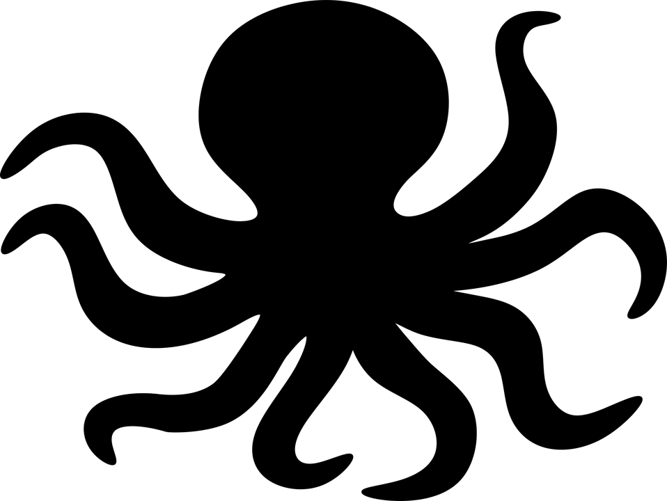 Black Octopus Silhouette Illustration