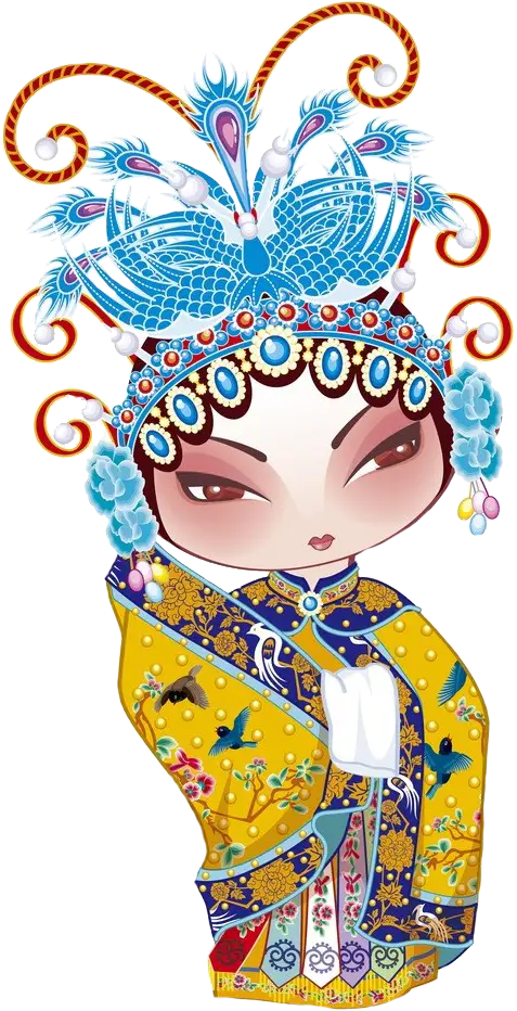 Traditional Chinese Opera Character in Colorful Costume