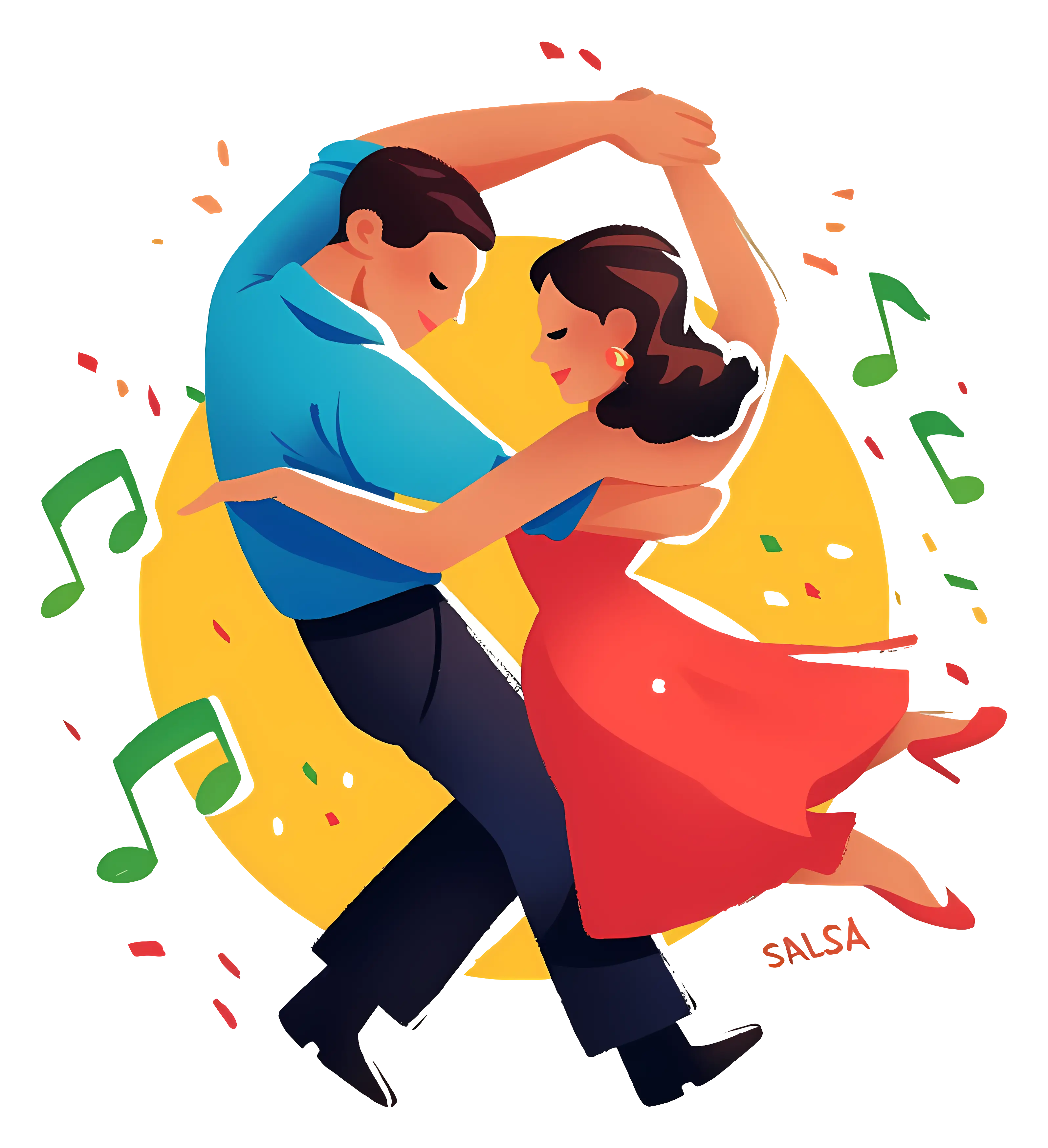 Dancing Couple in Salsa