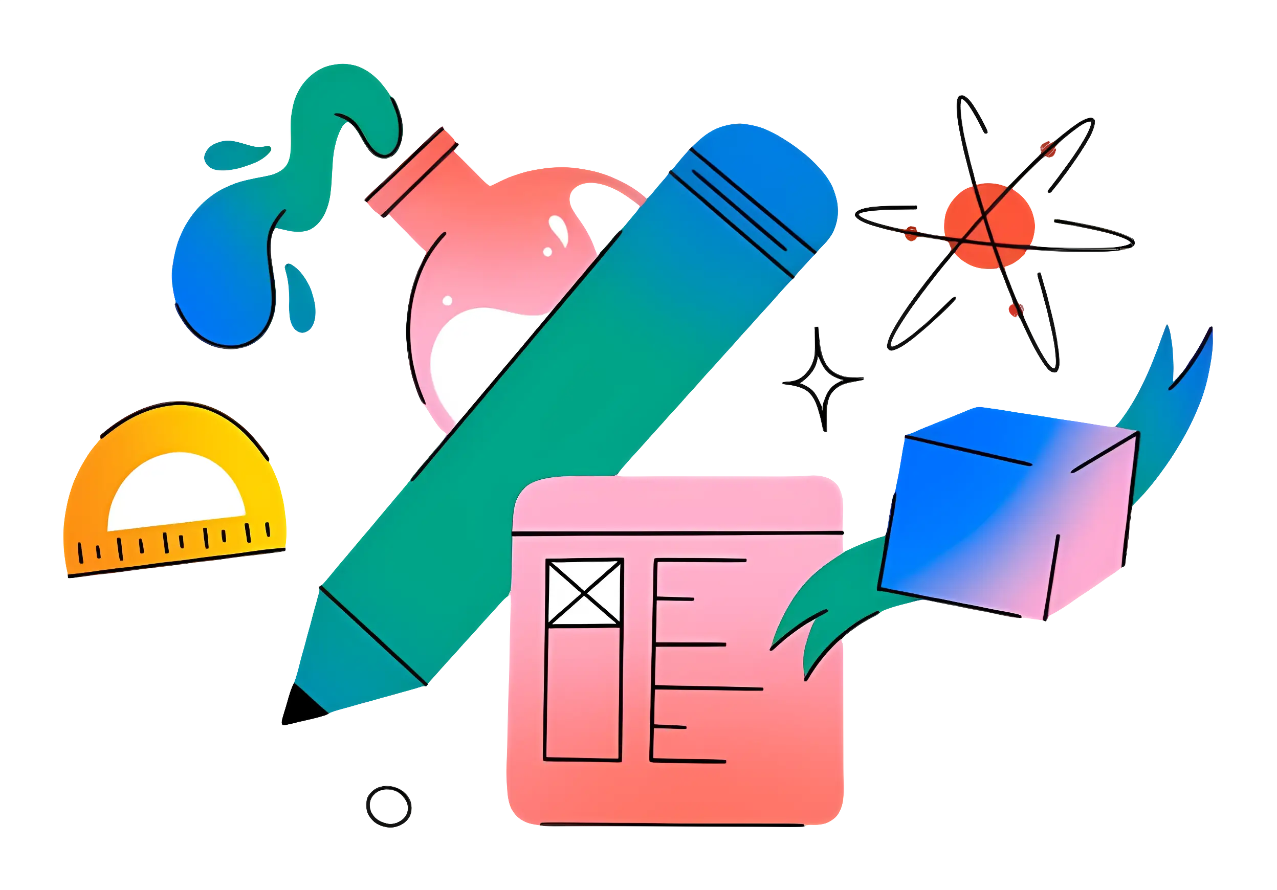 Colorful School Supplies Illustration