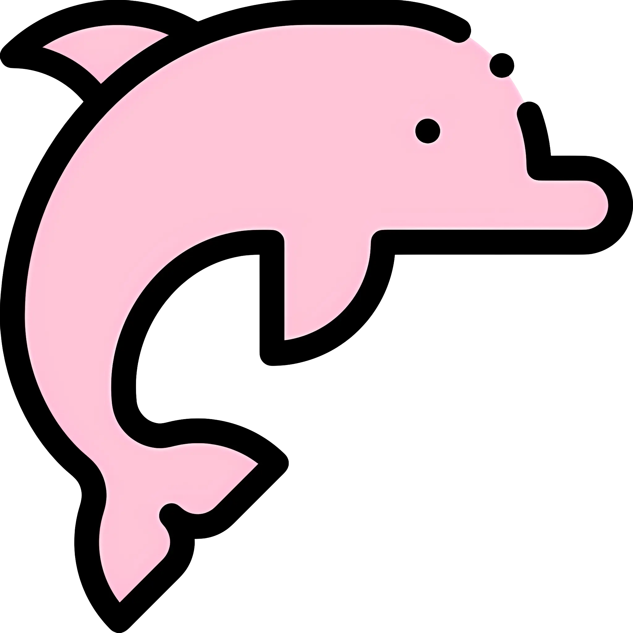 Pink Dolphin Cartoon Illustration