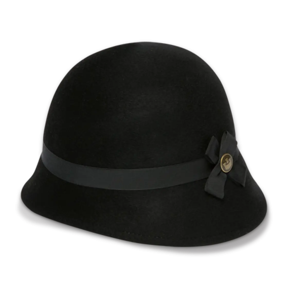 Black Cloche Hat with Elegant Design
