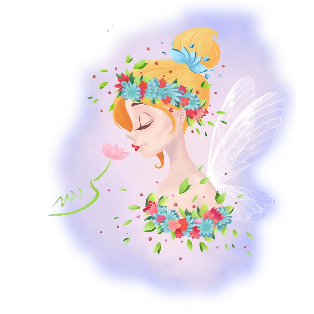 Blonde Fairy with Flowers
