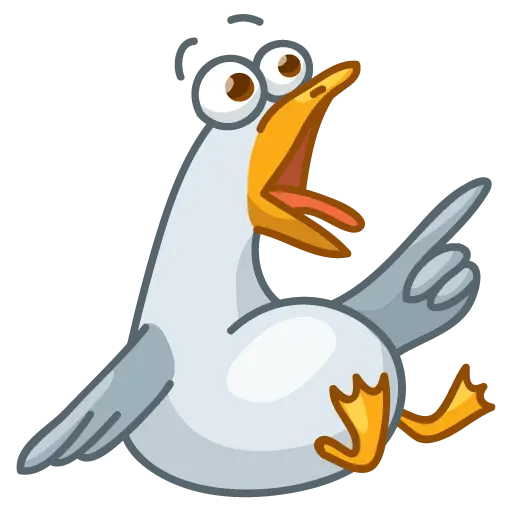 Funny Cartoon Seagull Illustration