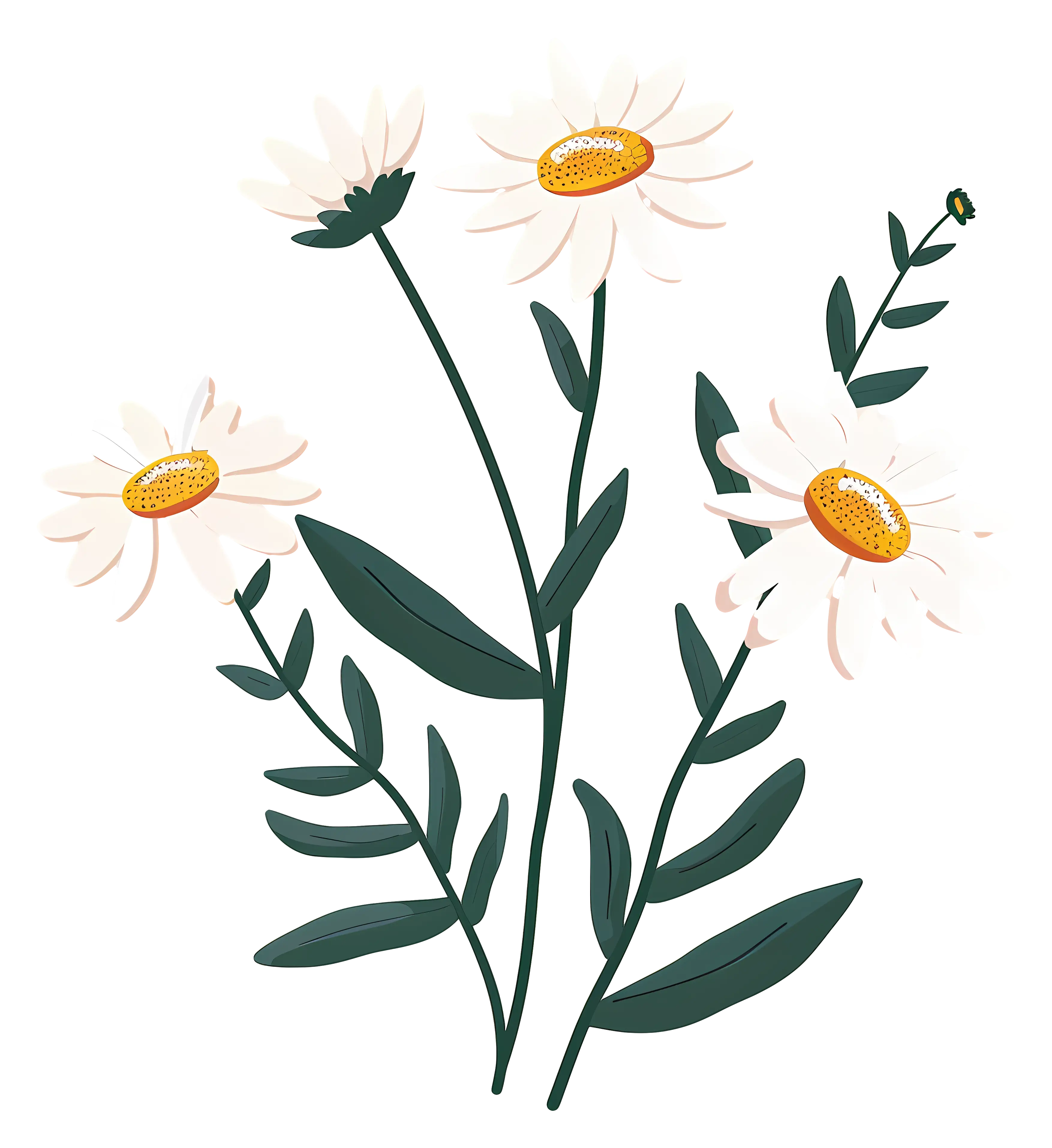 Beautiful White Daisy Flower Illustration