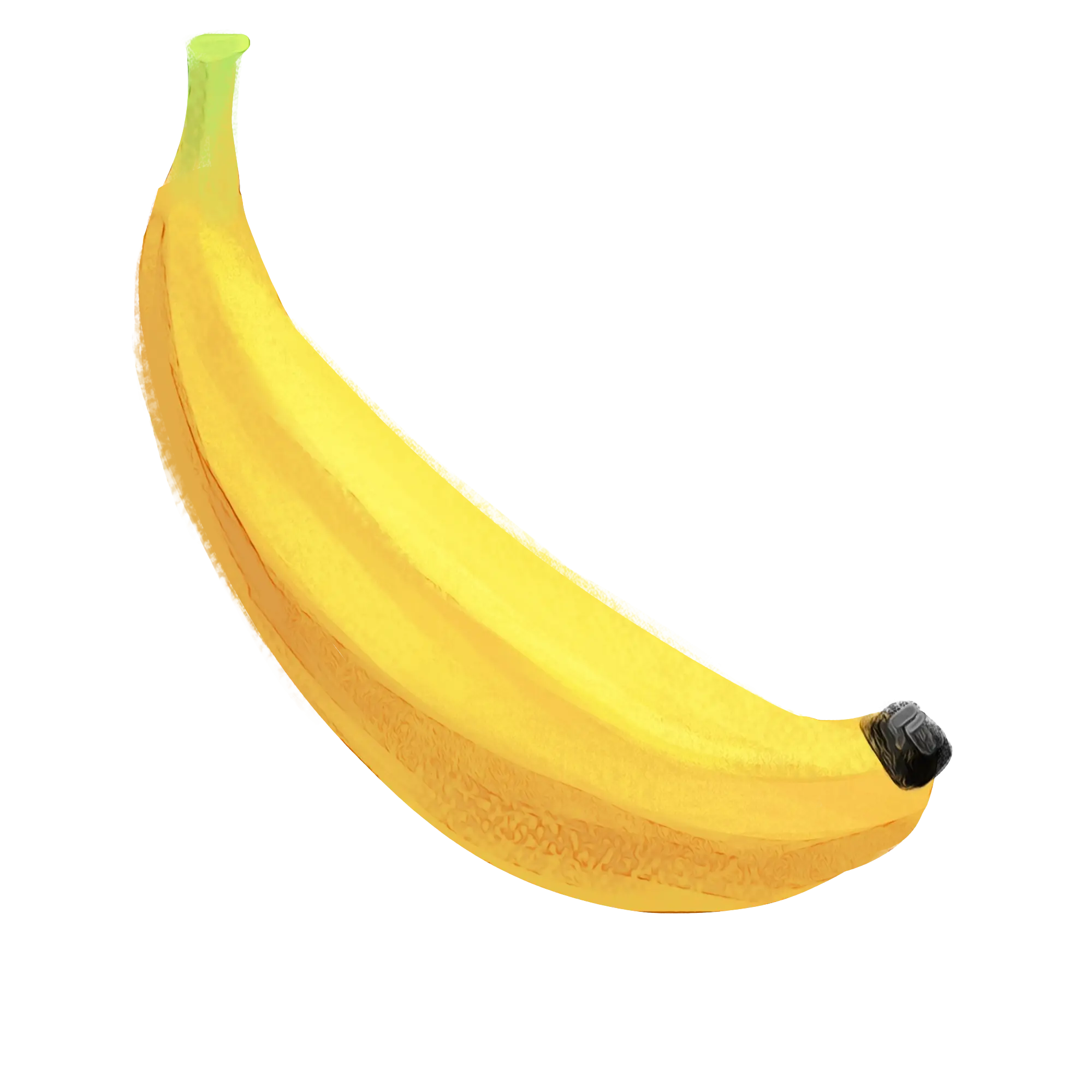 Bright Yellow Banana Illustration