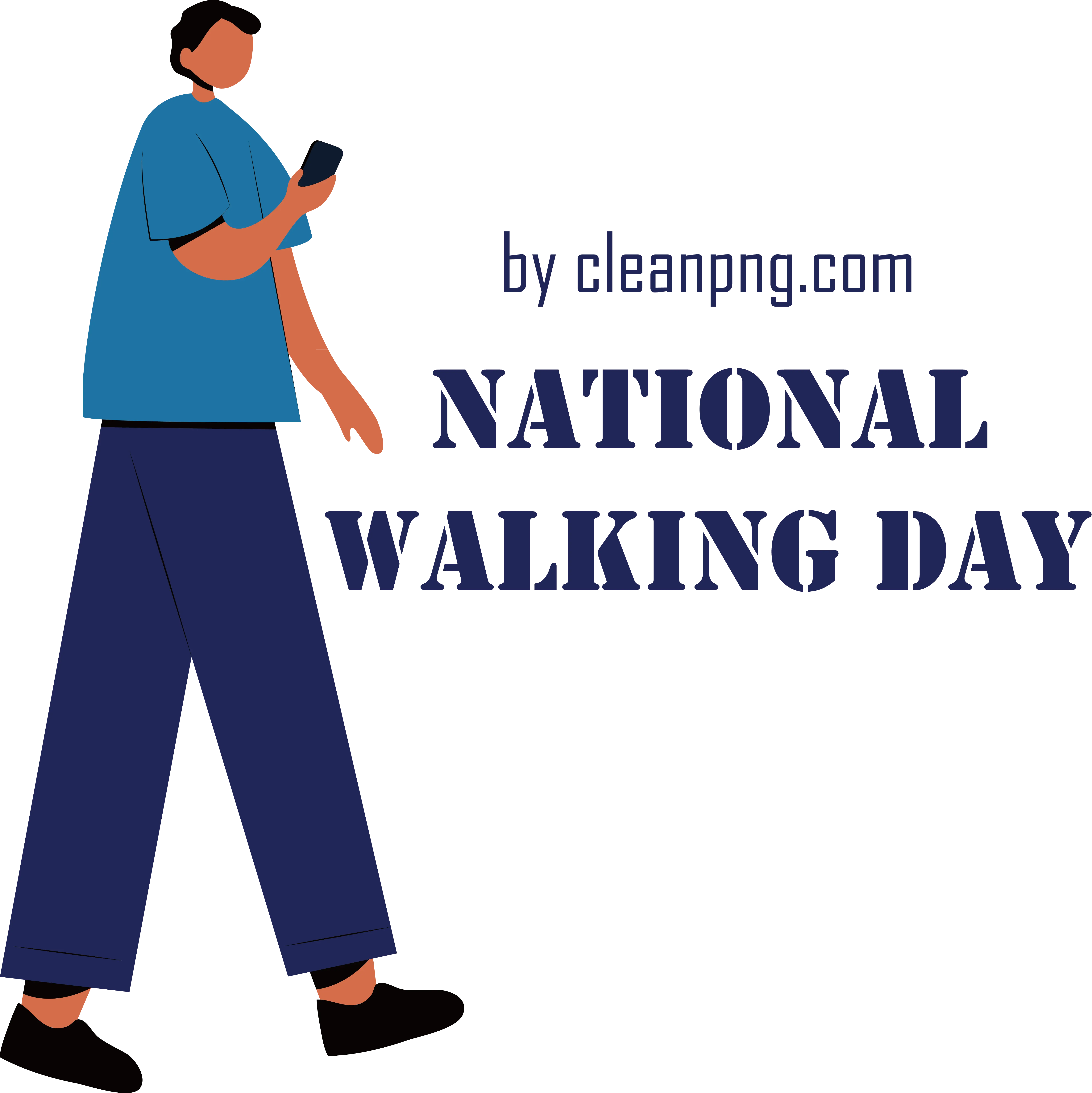 Walking Person Illustration for National Walking Day
