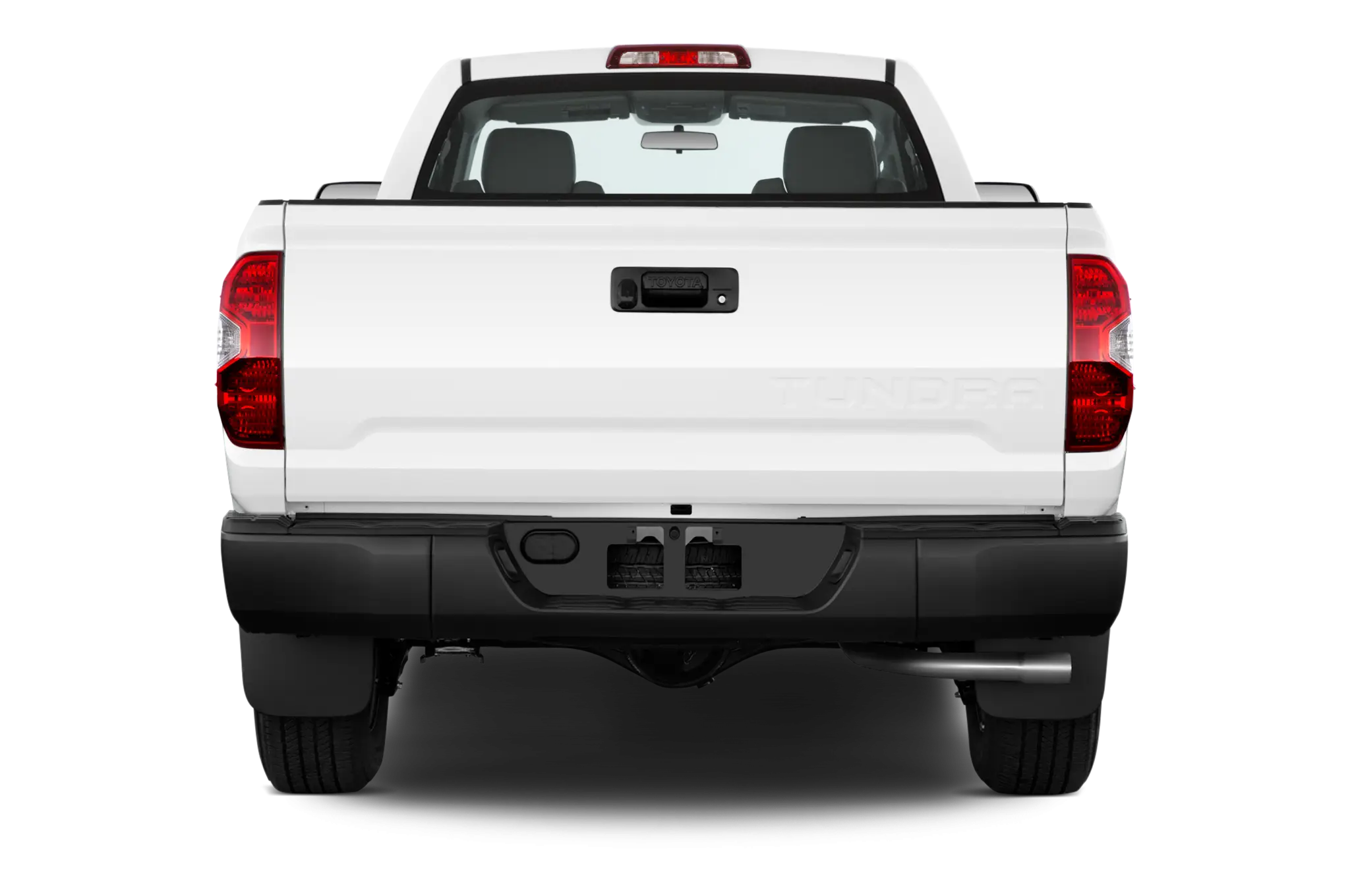 White Truck Rear View for Automotive Use