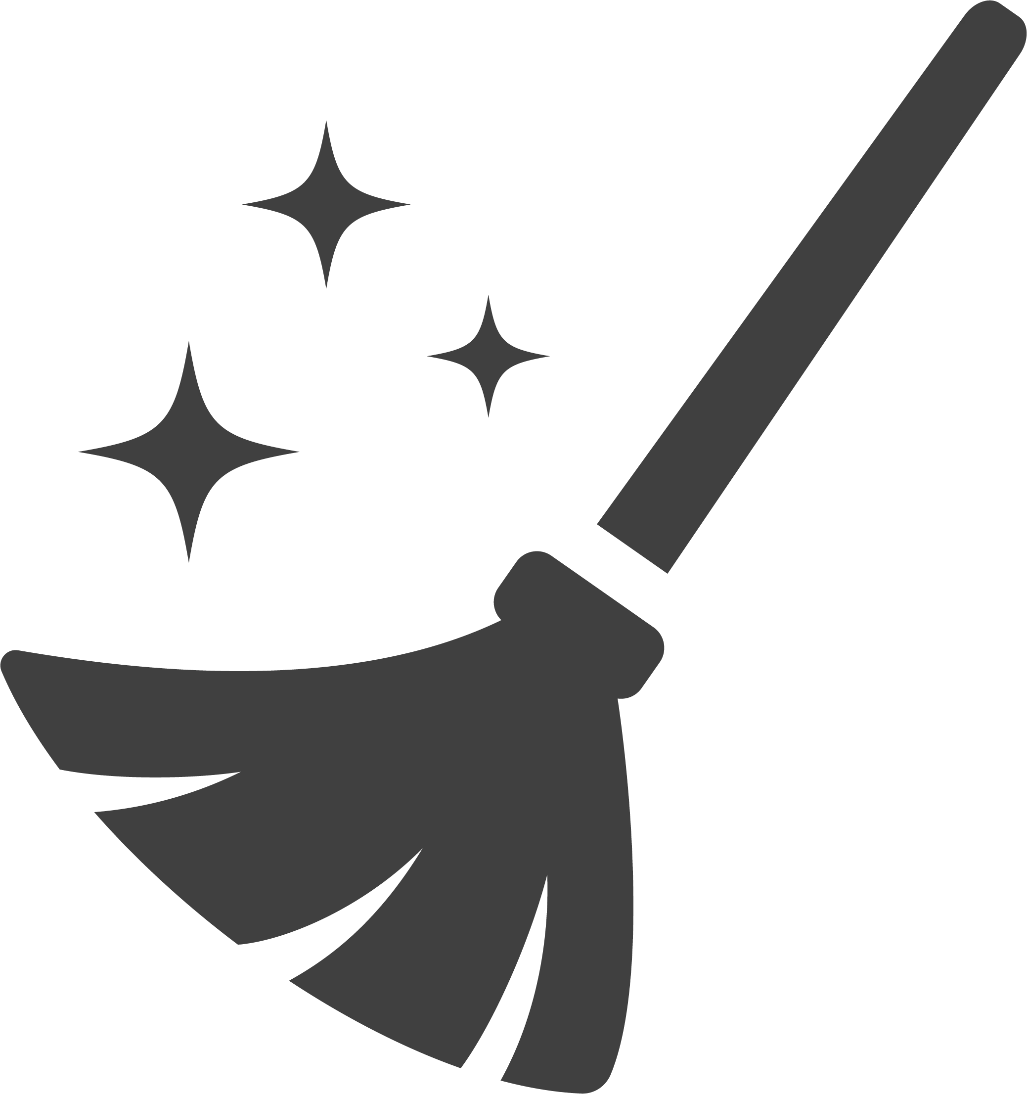 Broom Icon with Sparkles