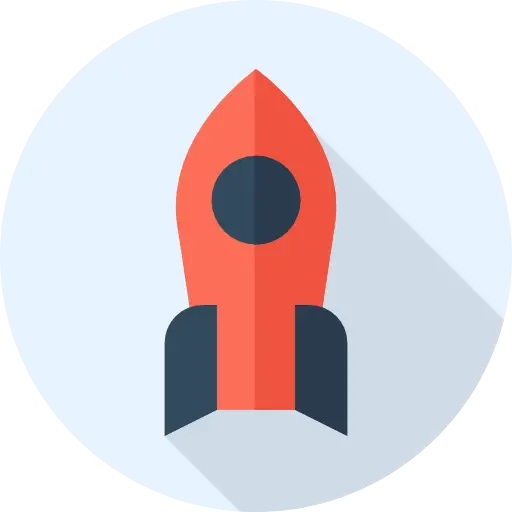 Red Rocket Icon for Technology Concept