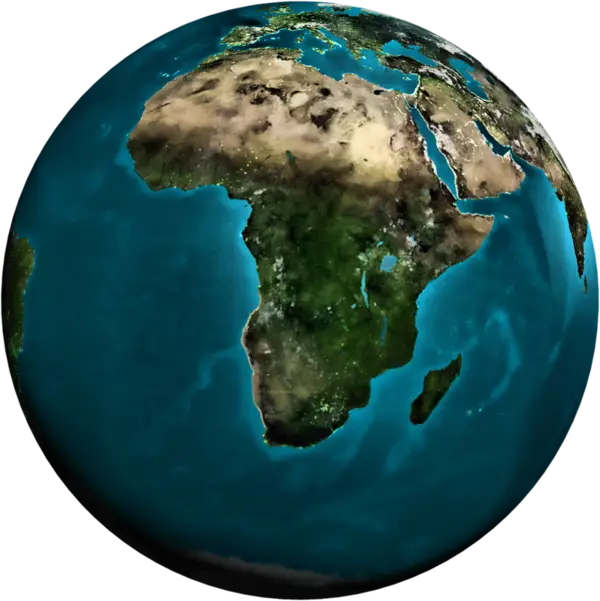 Realistic Earth Globe Showing Africa