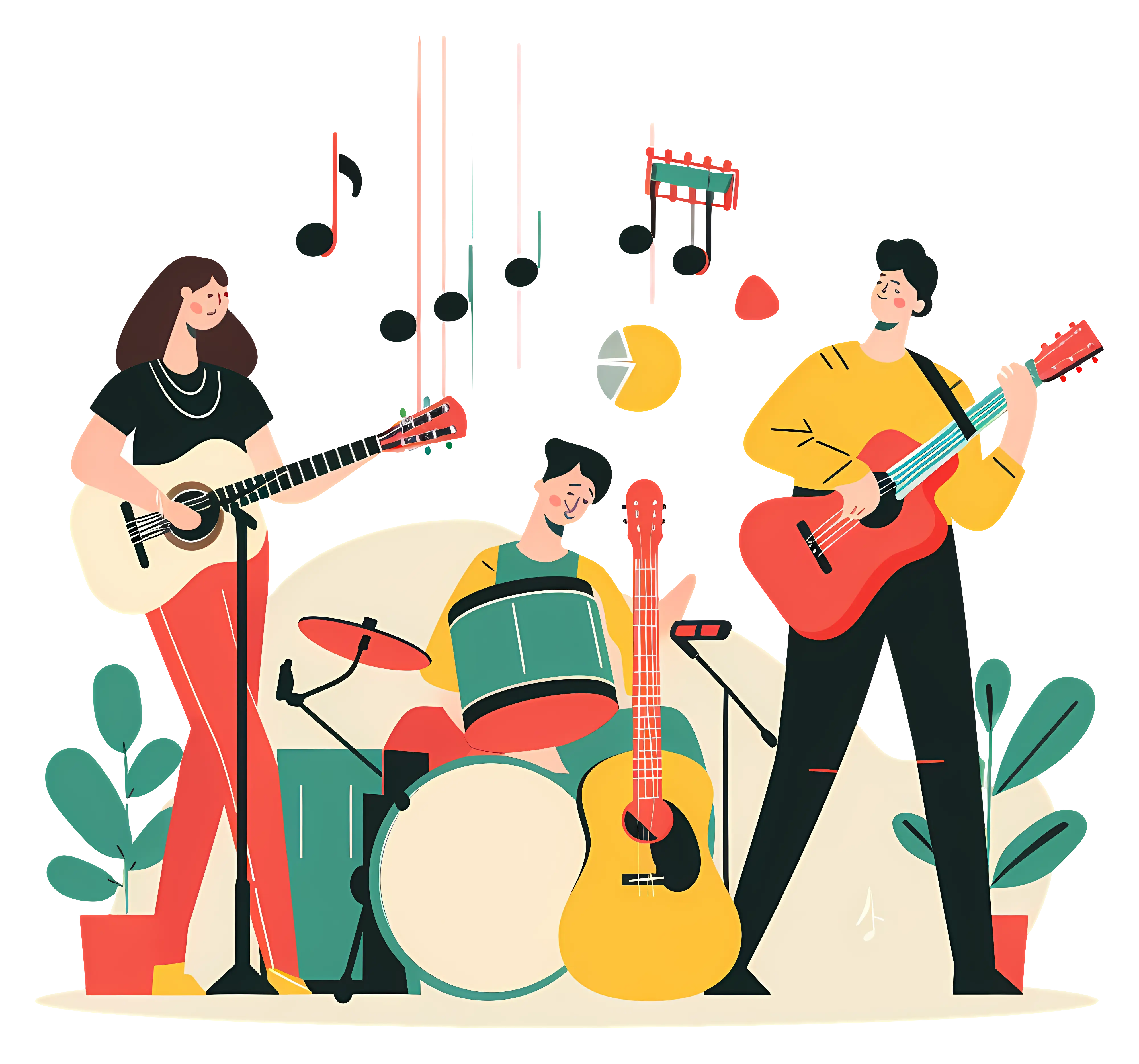 Colorful Band Playing Music