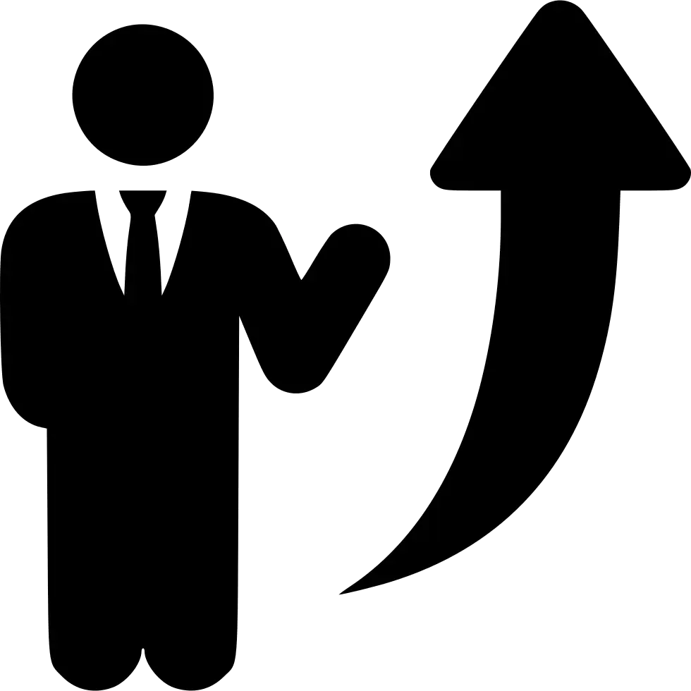 Businessman with Upward Arrow Icon