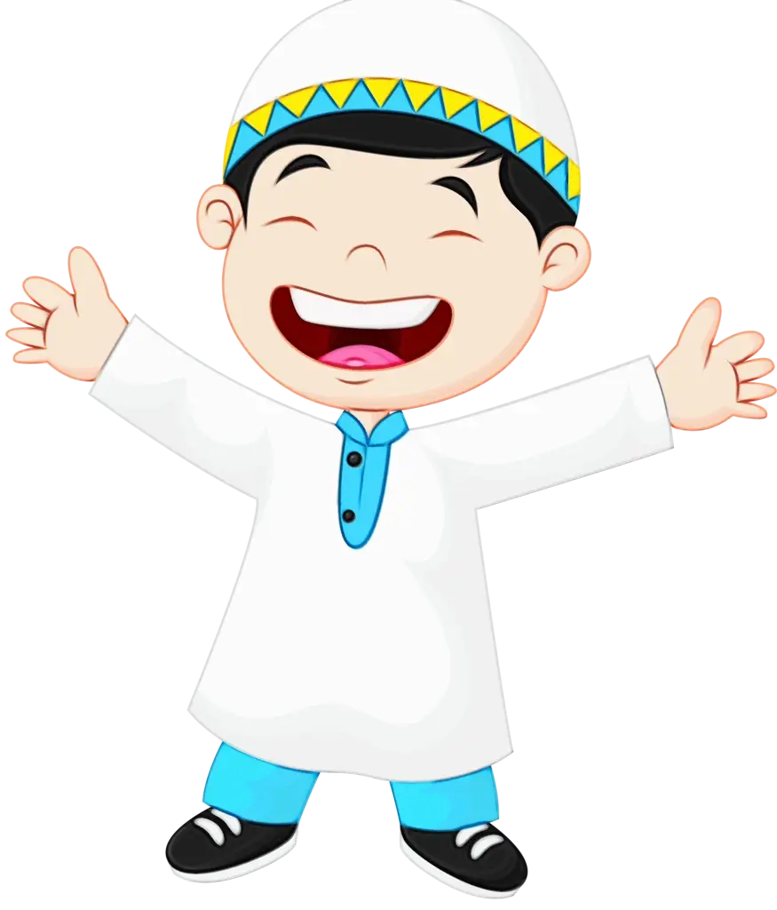 Smiling Boy in Muslim Traditional Attire