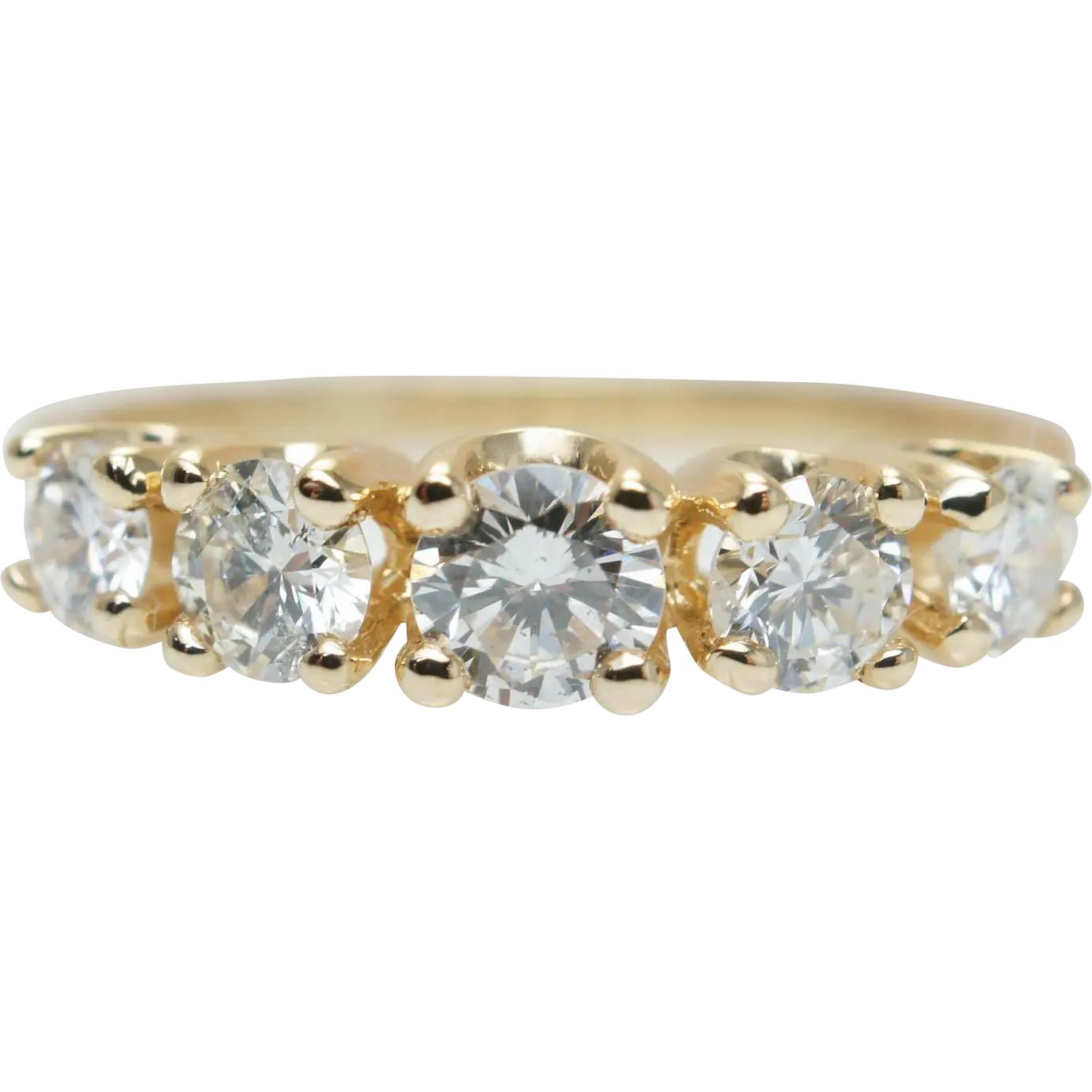 Gold Ring with Multiple Sparkling Diamonds