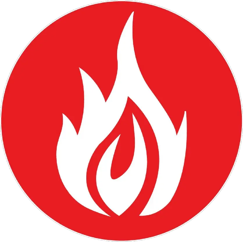 Red Flame Safety Warning Icon