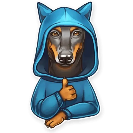Cool Dog in Hoodie Giving Thumbs Up