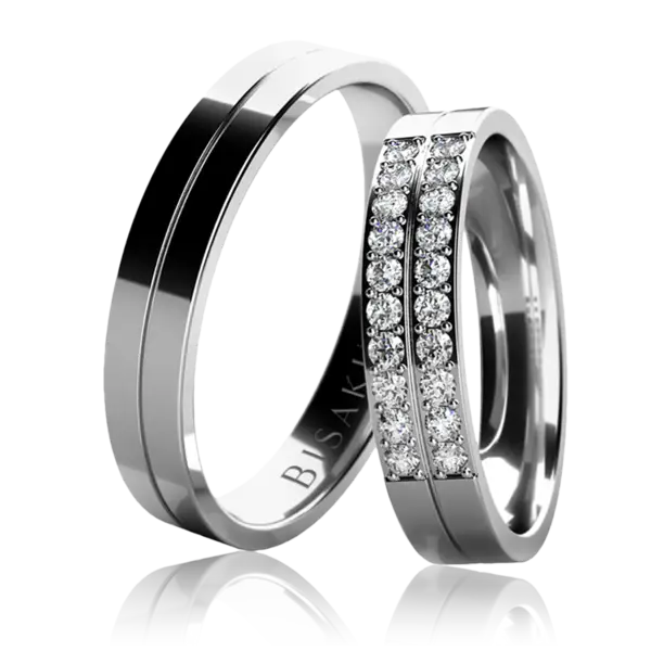 Silver Wedding Rings with Diamonds