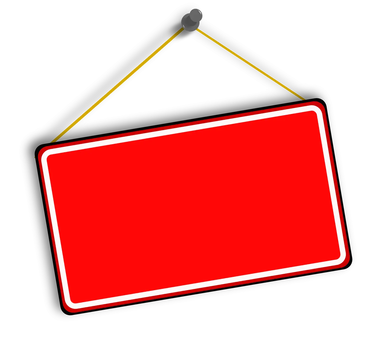Blank Red Hanging Sign