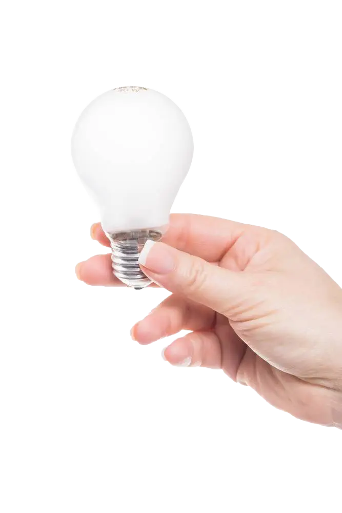 Hand Holding Light Bulb