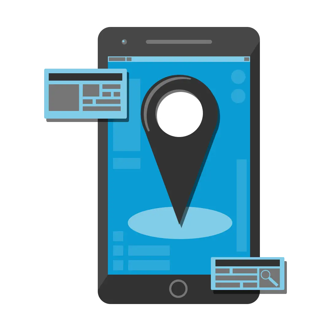 Smartphone with location pin