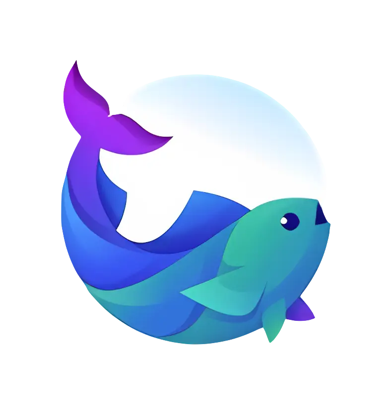 Colorful Blue and Violet Stylized Fish Illustration