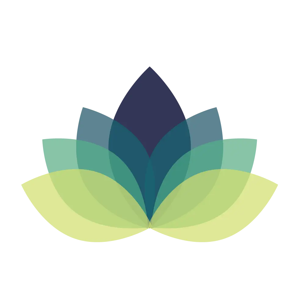 Blue and Green Lotus Icon for Harmony