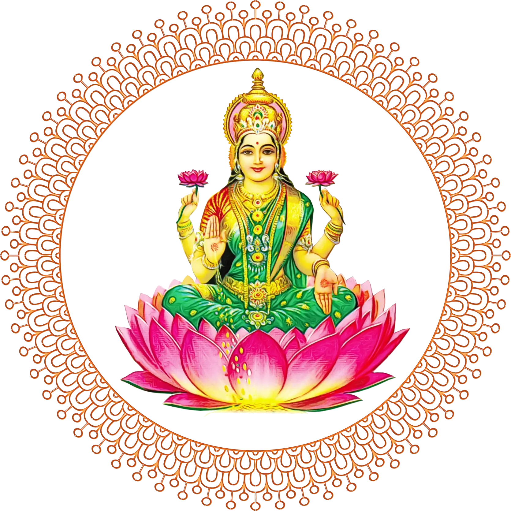 Hindu Goddess on Lotus