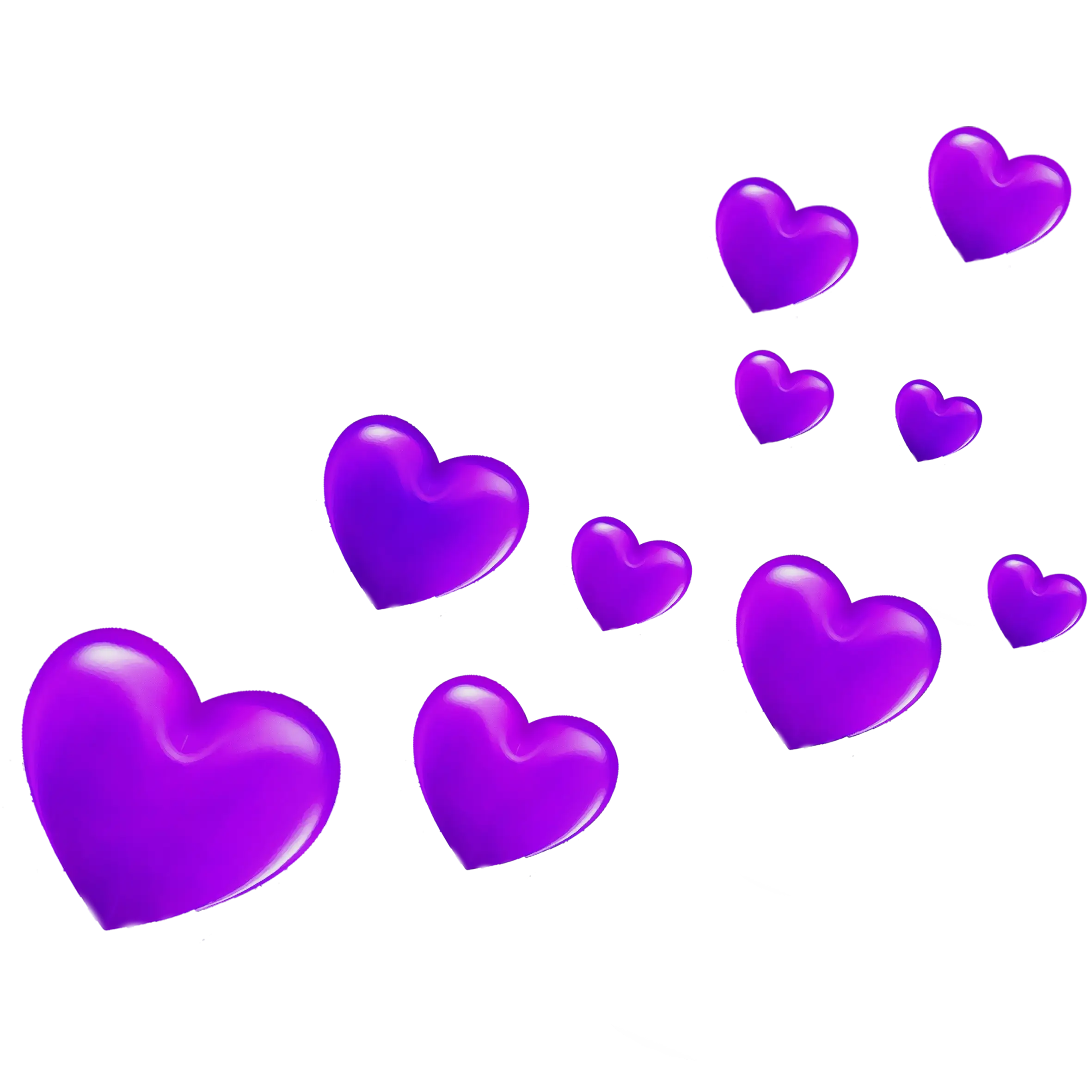 Floating Purple Hearts Design