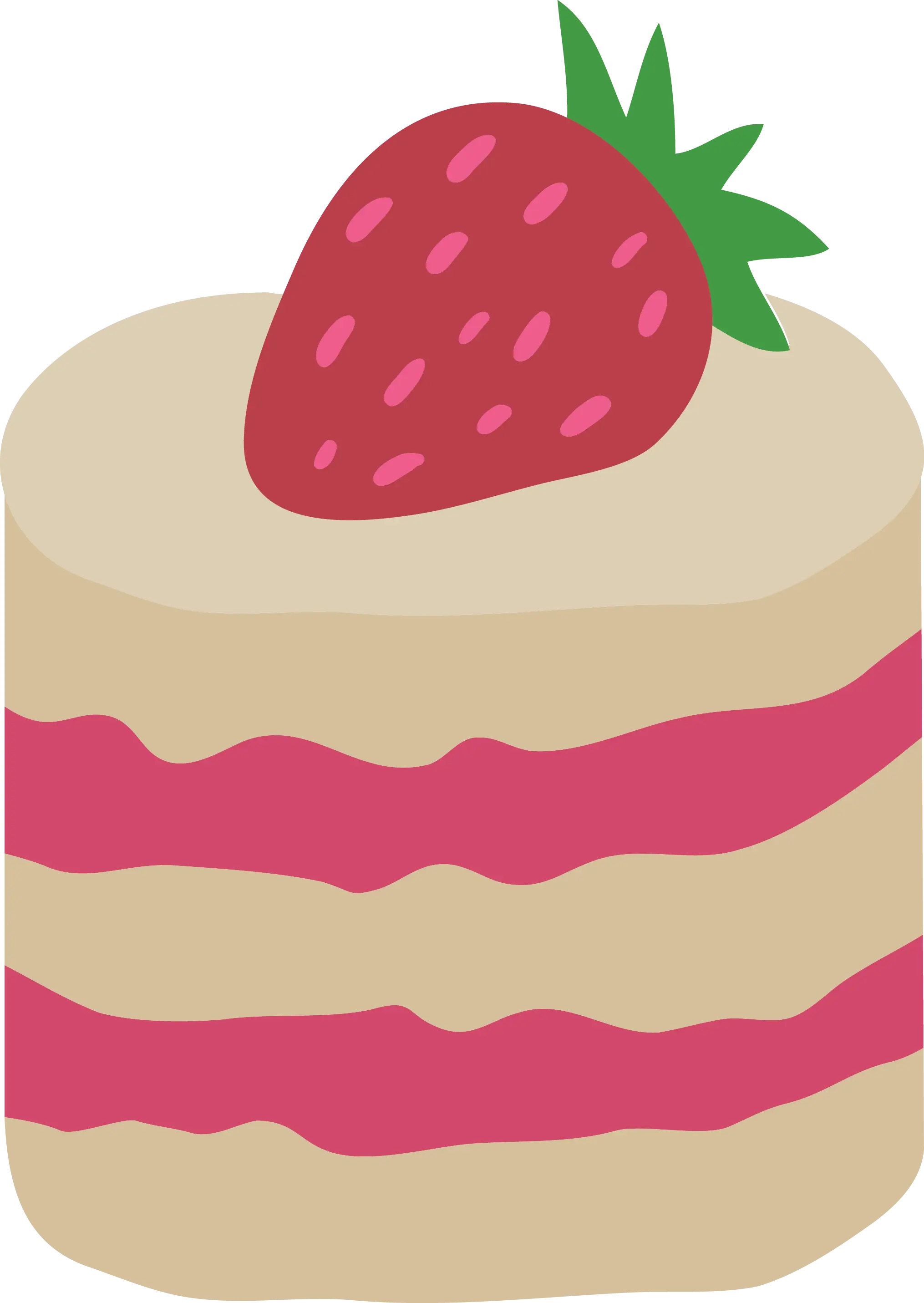 Layered Strawberry Cake with Berry on Top