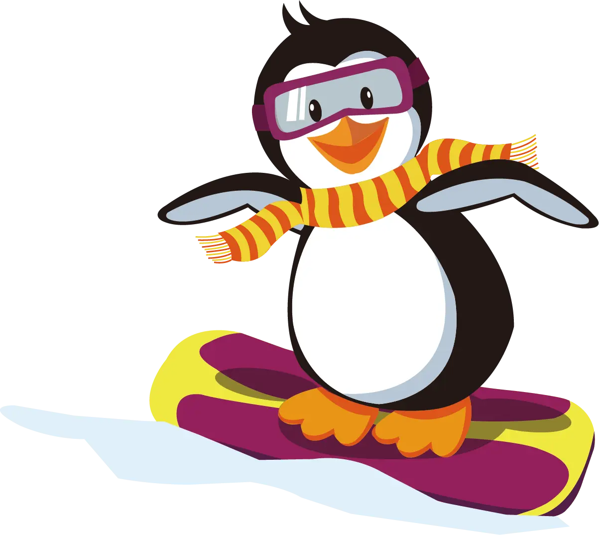 Snowboarding Penguin