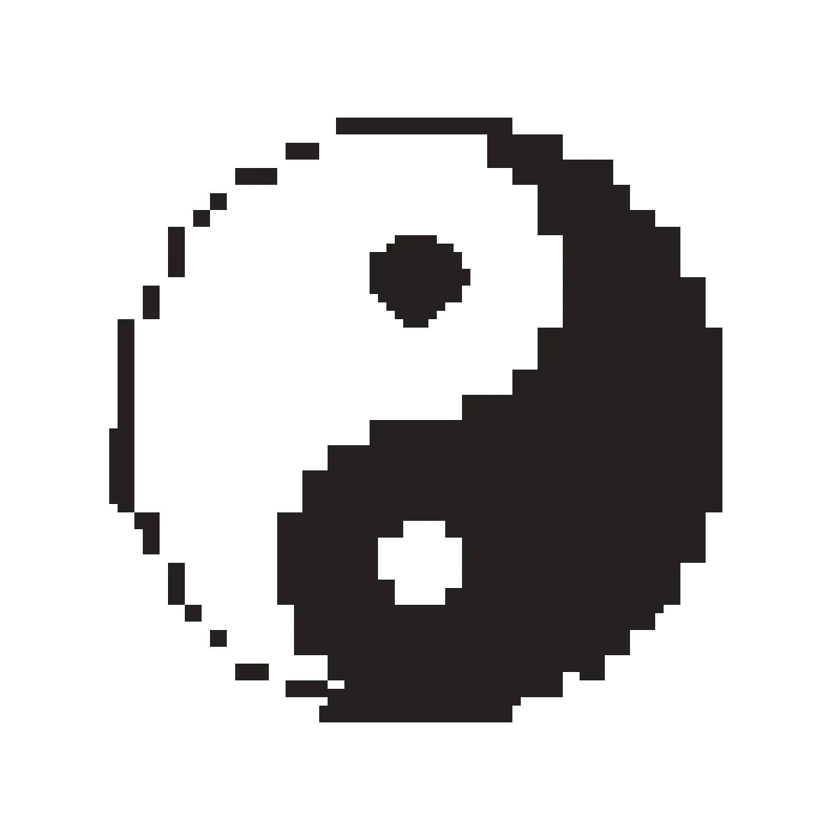 Classic Black and White Yin-Yang Icon
