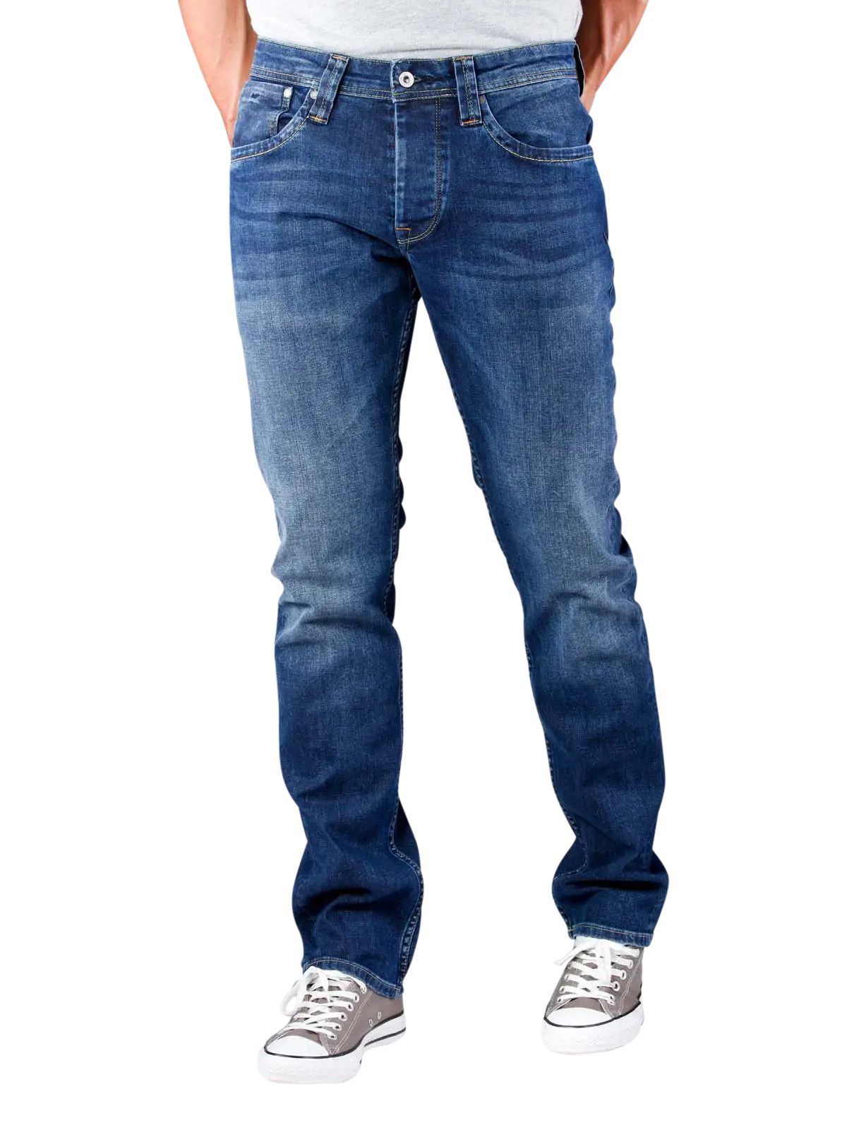 Blue Denim Jeans and Sneakers for Casual Wear