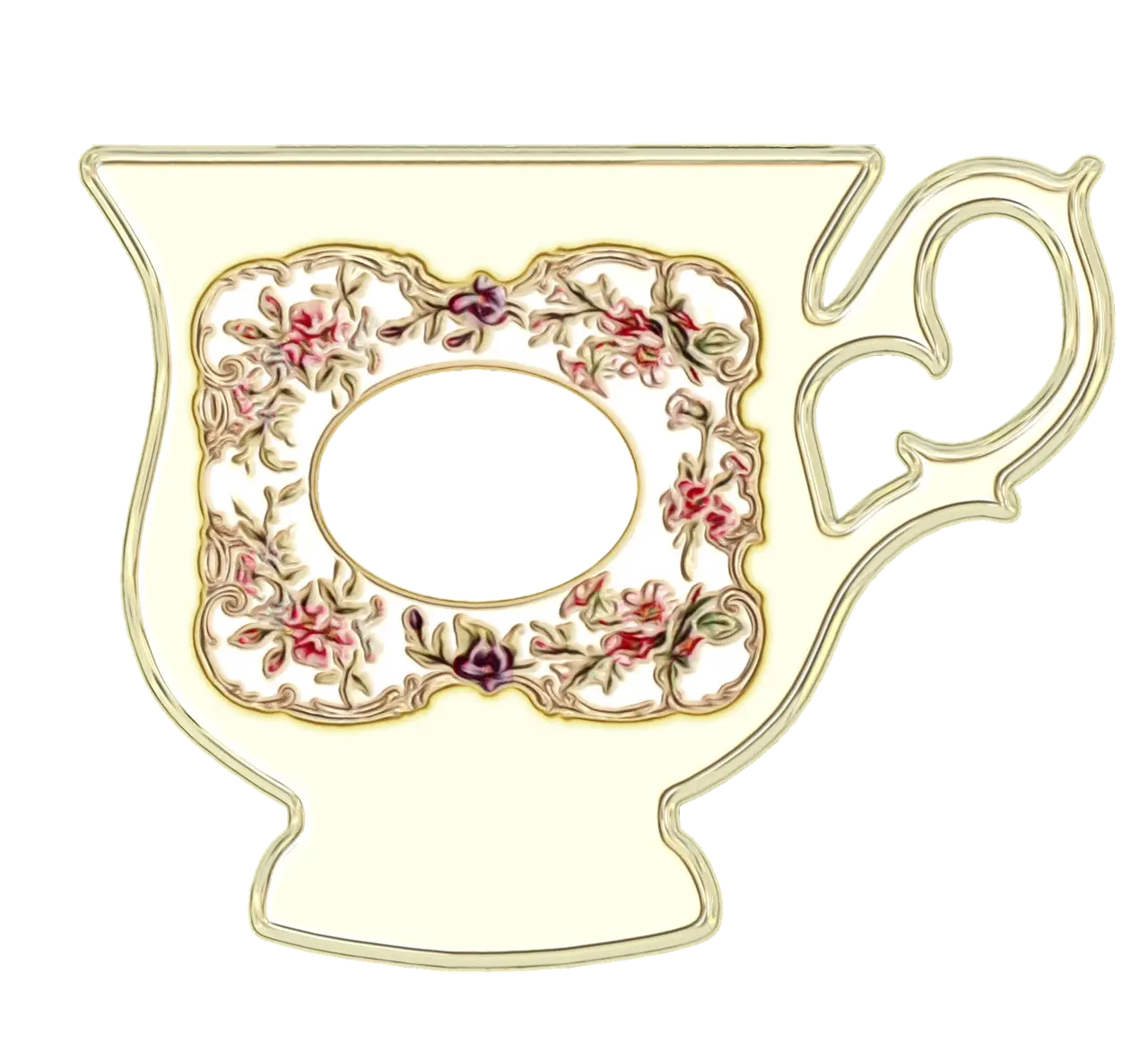 Decorative floral cup illustration