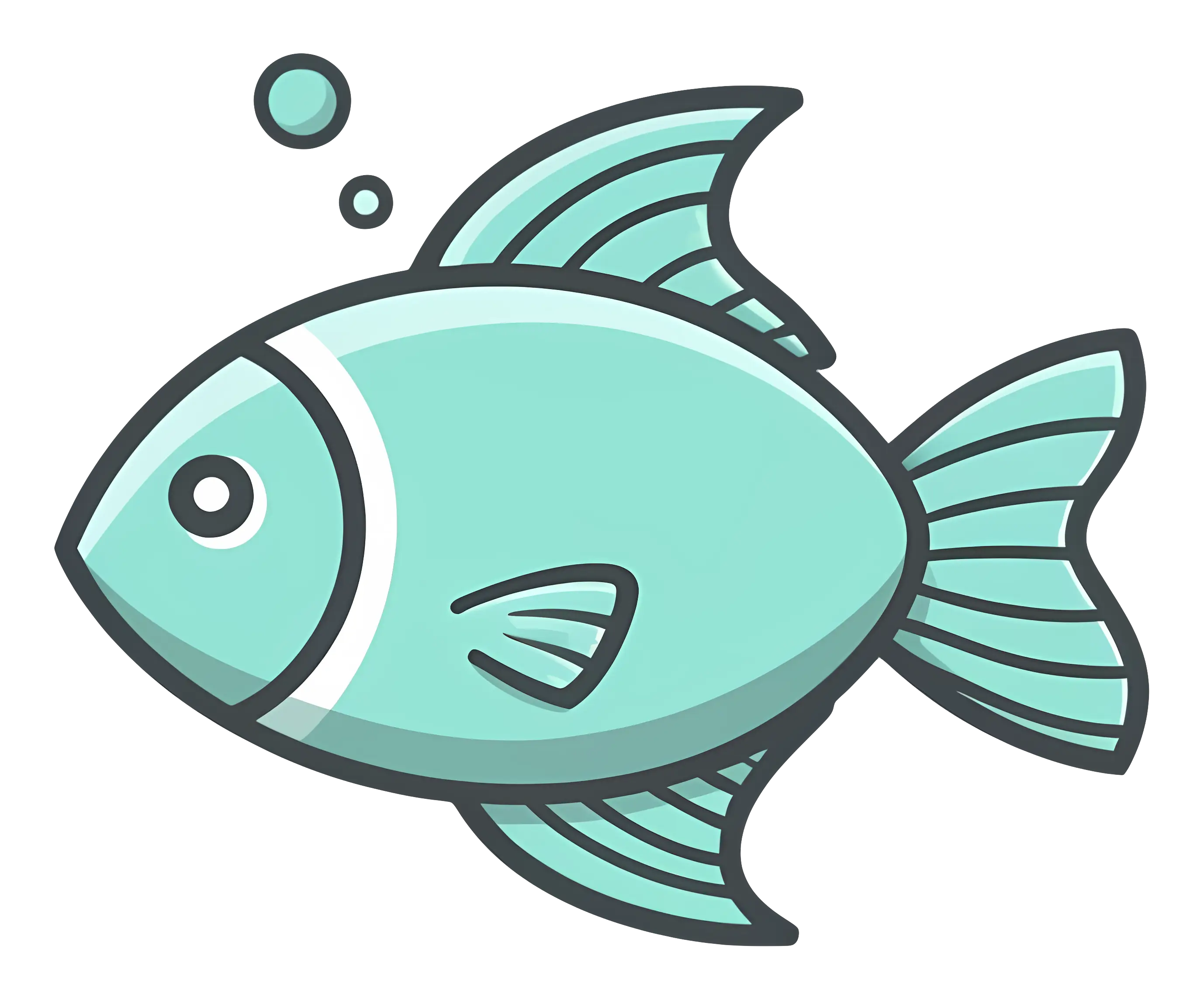 Cartoon Fish Illustration with Bubbles