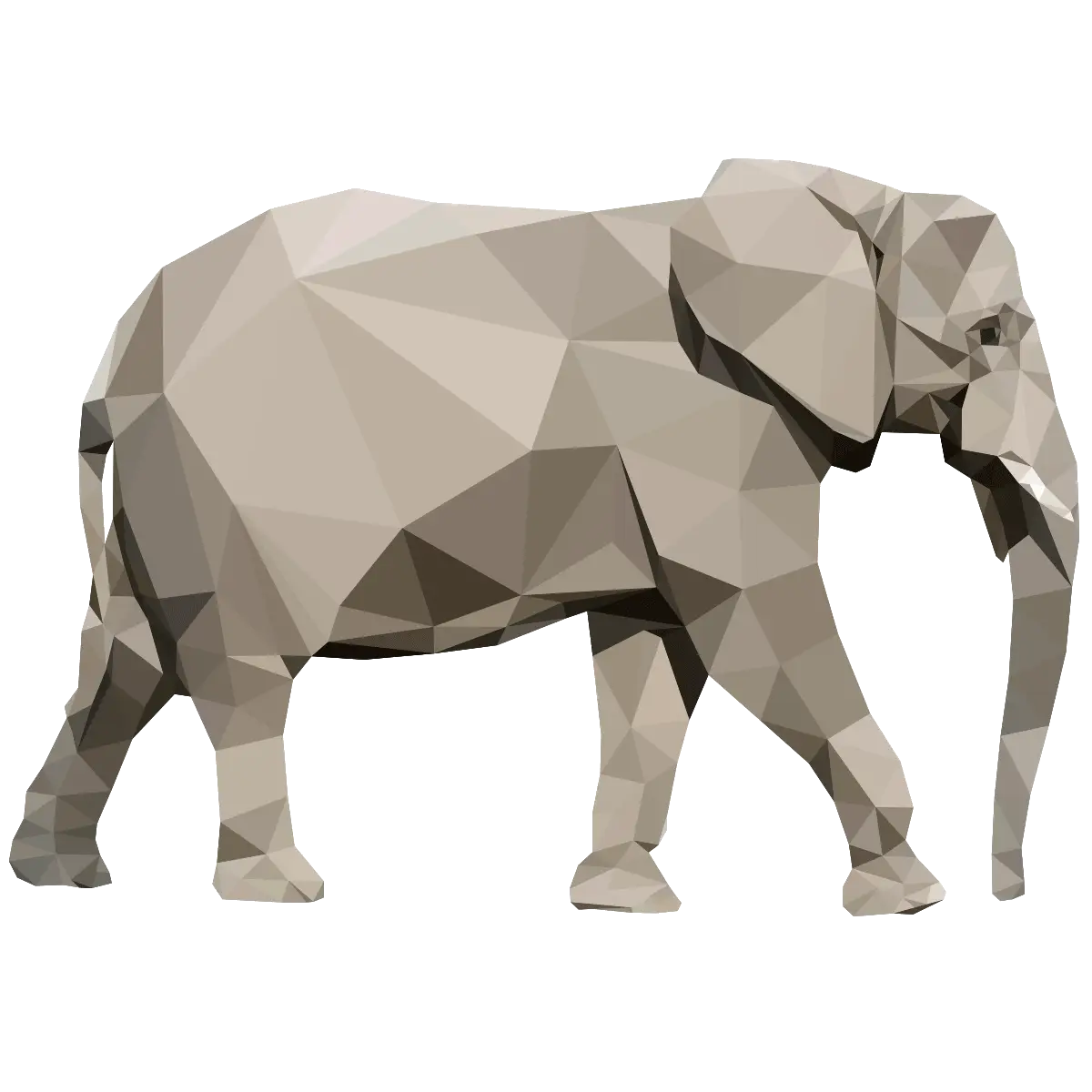 Geometric Low-Poly Elephant Design