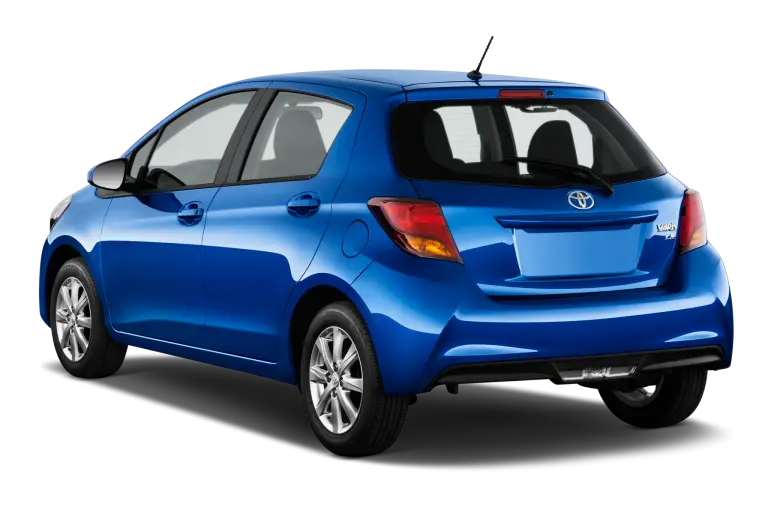 Blue Compact Hatchback Car Rear View