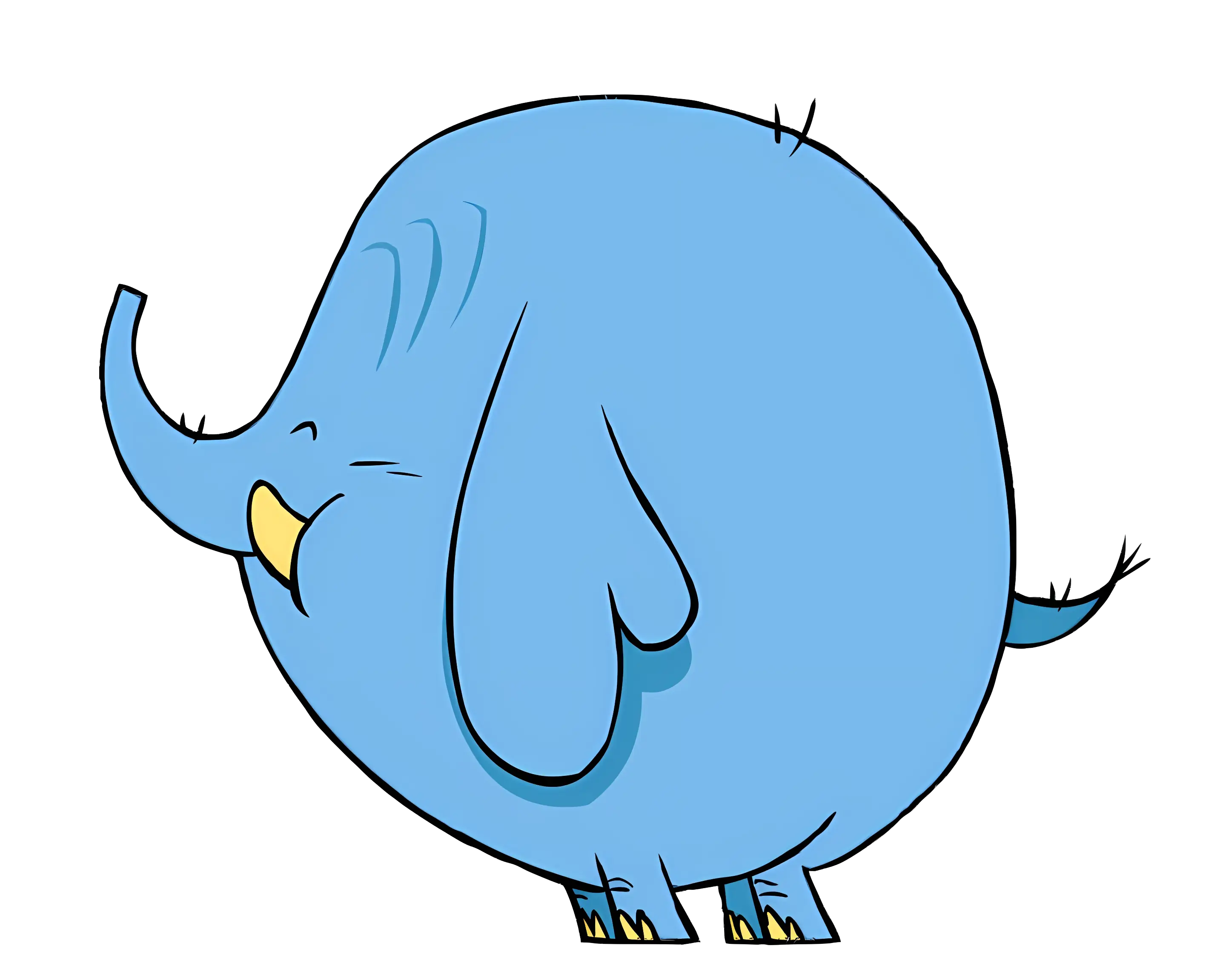 Cute Blue Cartoon Elephant
