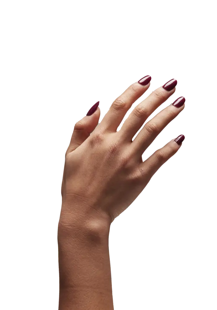 Hand with Red Manicured Nails