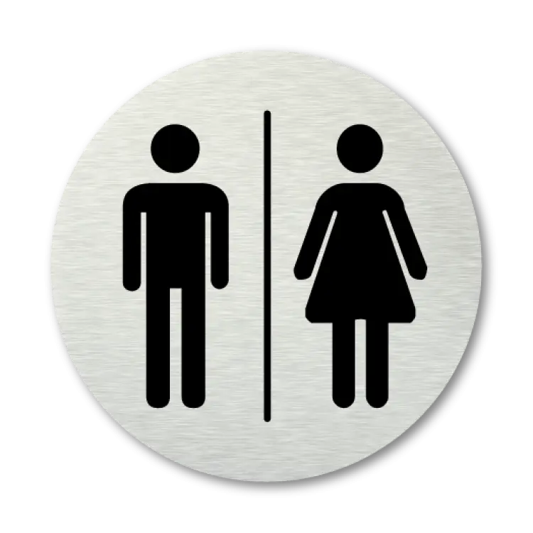 Bathroom Sign with Male and Female Silhouettes