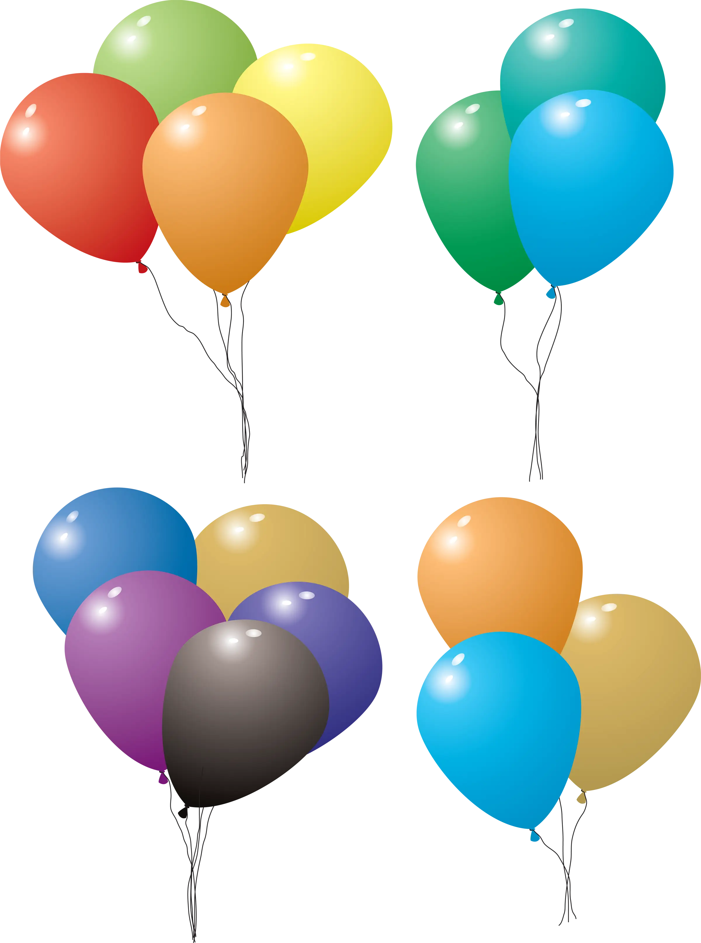 Set of Colorful Balloons for Festive Occasions