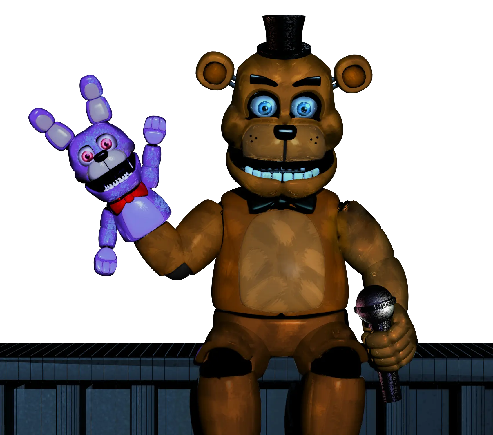 Robotic Bear Holding a Puppet