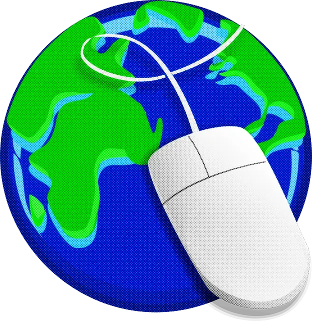Global Connection with Computer Mouse Illustration