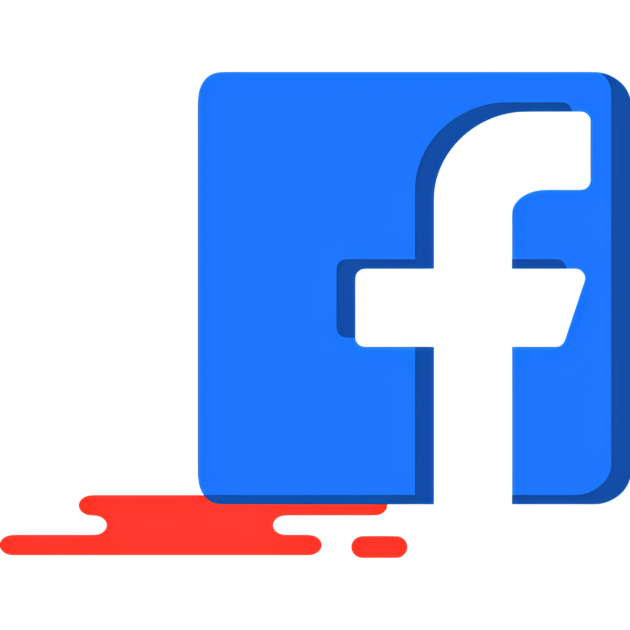 Facebook Logo with Red Streak