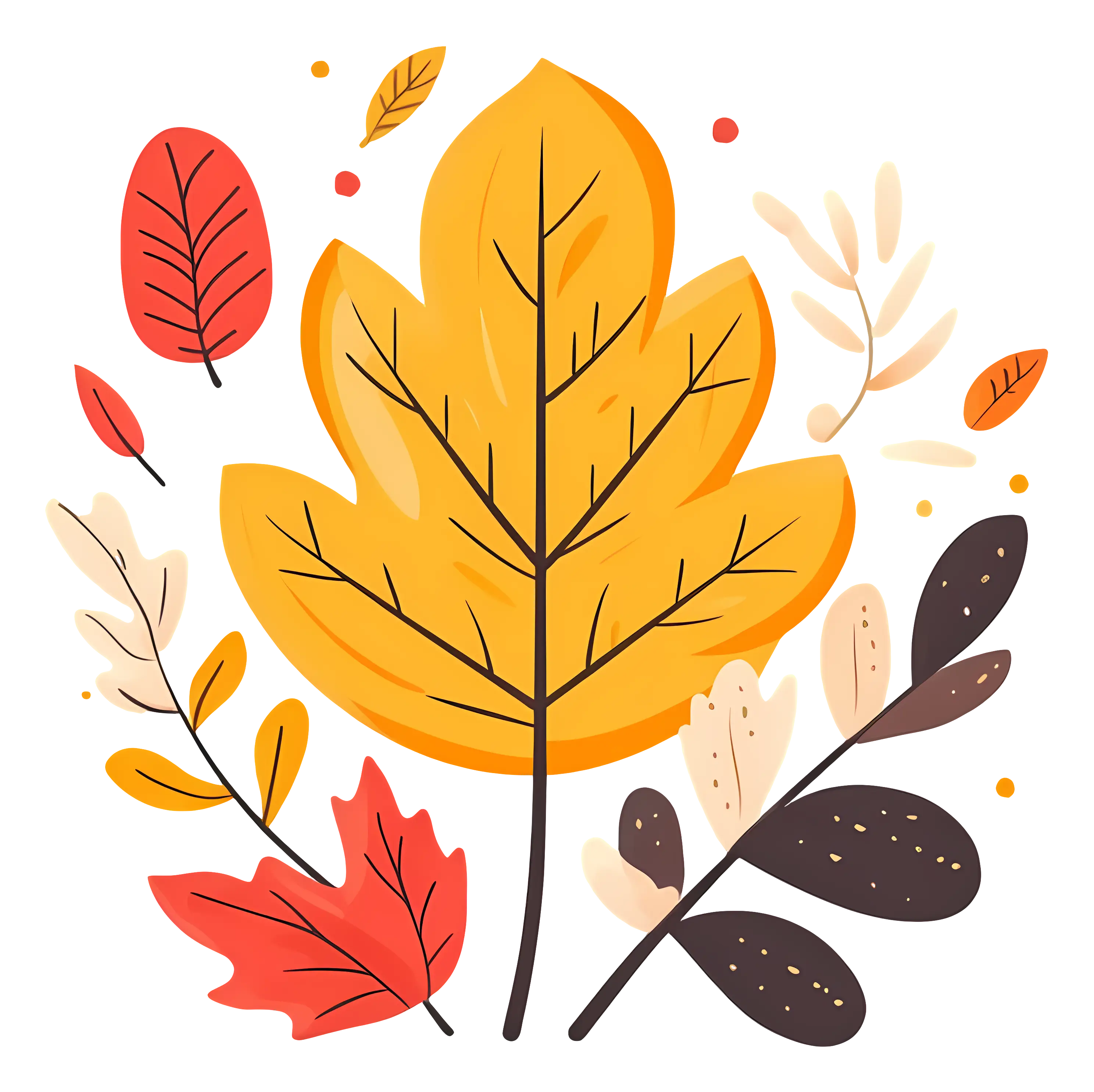 Autumn Leaves Decorative Illustration