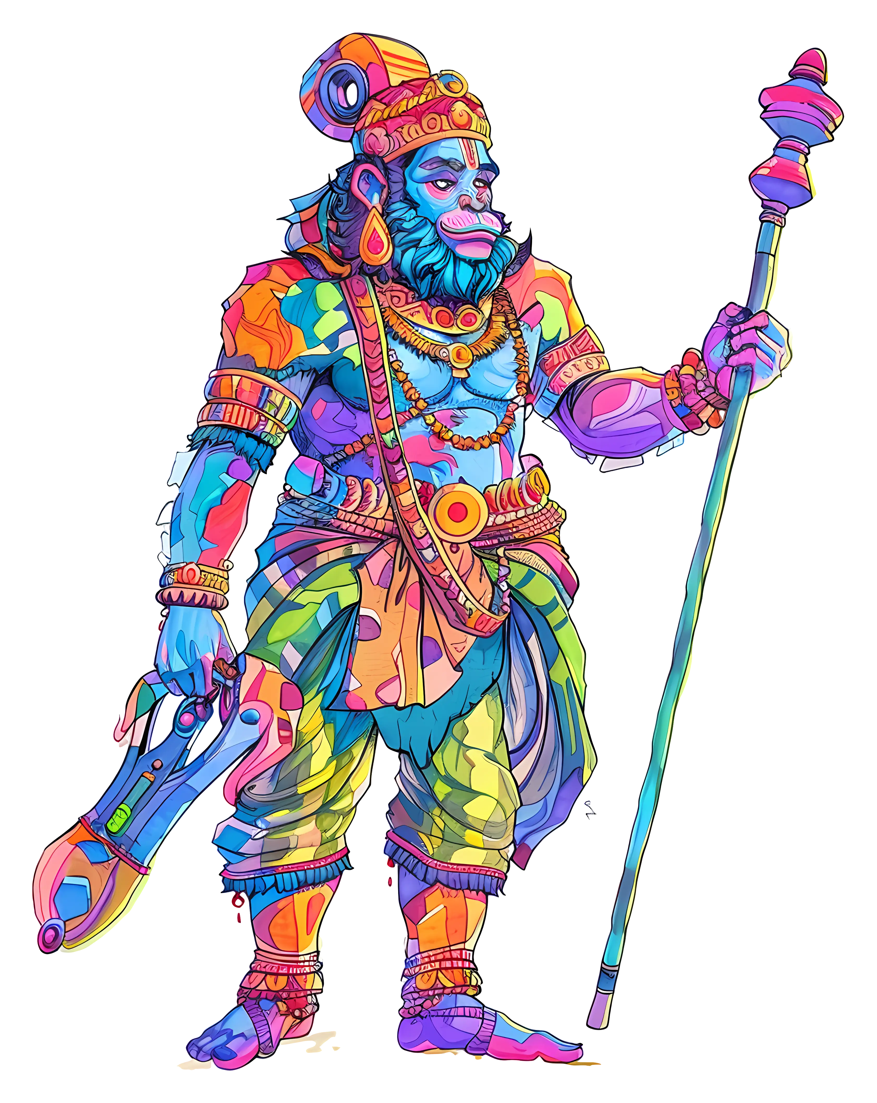 Colorful Hanuman Mythological Character